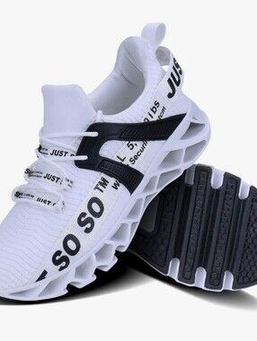 Just So So White & Black Women's Athletic Sneakers, Size 7.5